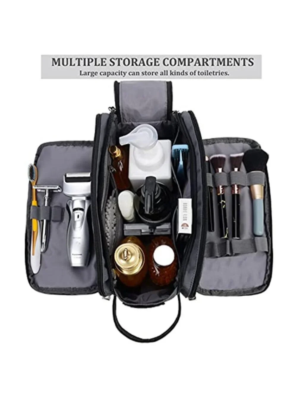 Large Travel Toiletry Bag Water Resistant Shaving Kit Makeup Cosmetic Organizer